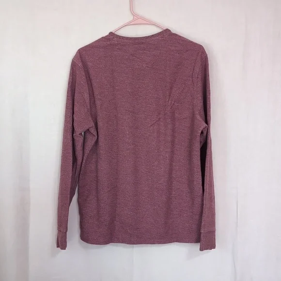 UNTUCKit Urey Heather Red Long Sleeve Henley Thermal Tee Size Medium - Picture 5 of 5